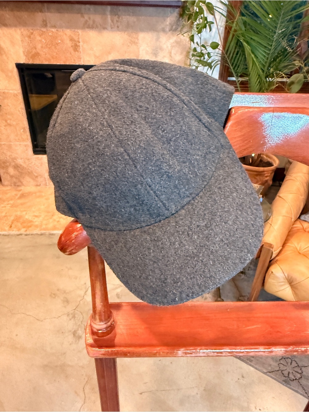 Gents Gray Wool Blend Baseball Cap